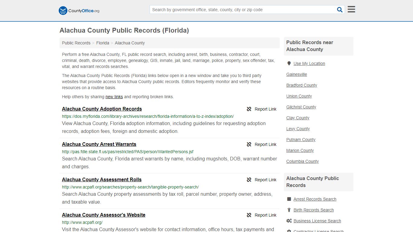 Public Records - Alachua County, FL (Business, Criminal ...